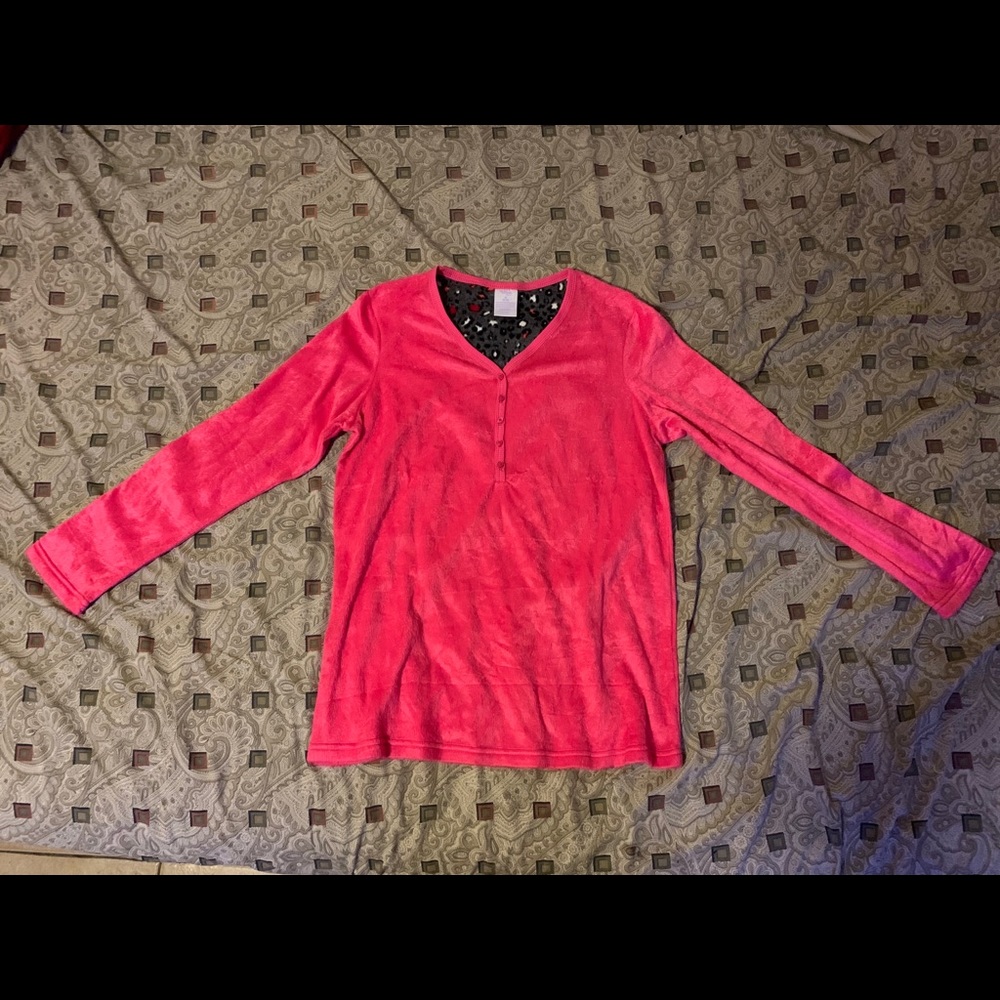 Pink Button Up Long-Sleeve (Secret Treasures)